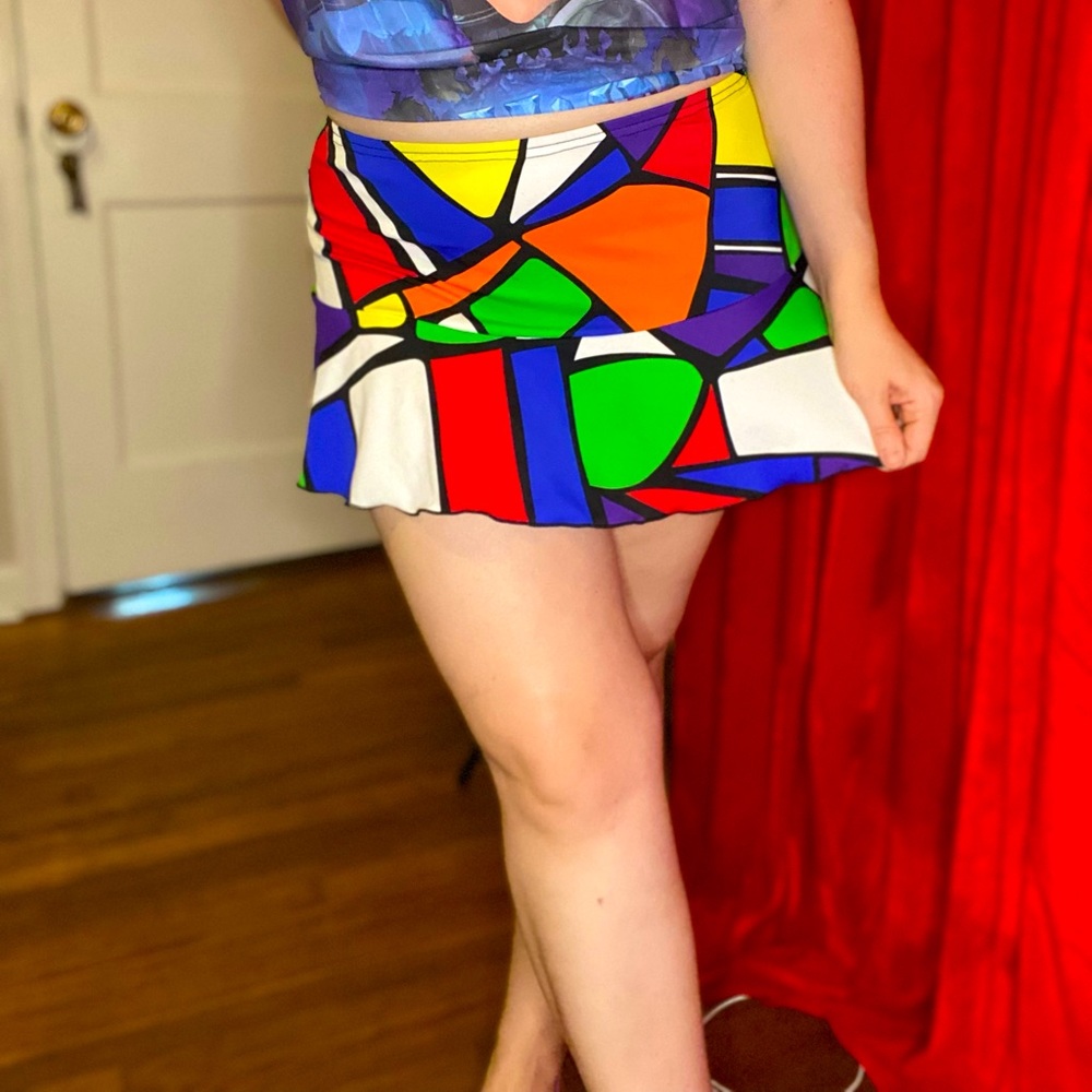 RARE vintage Venus rainbow swim skirt